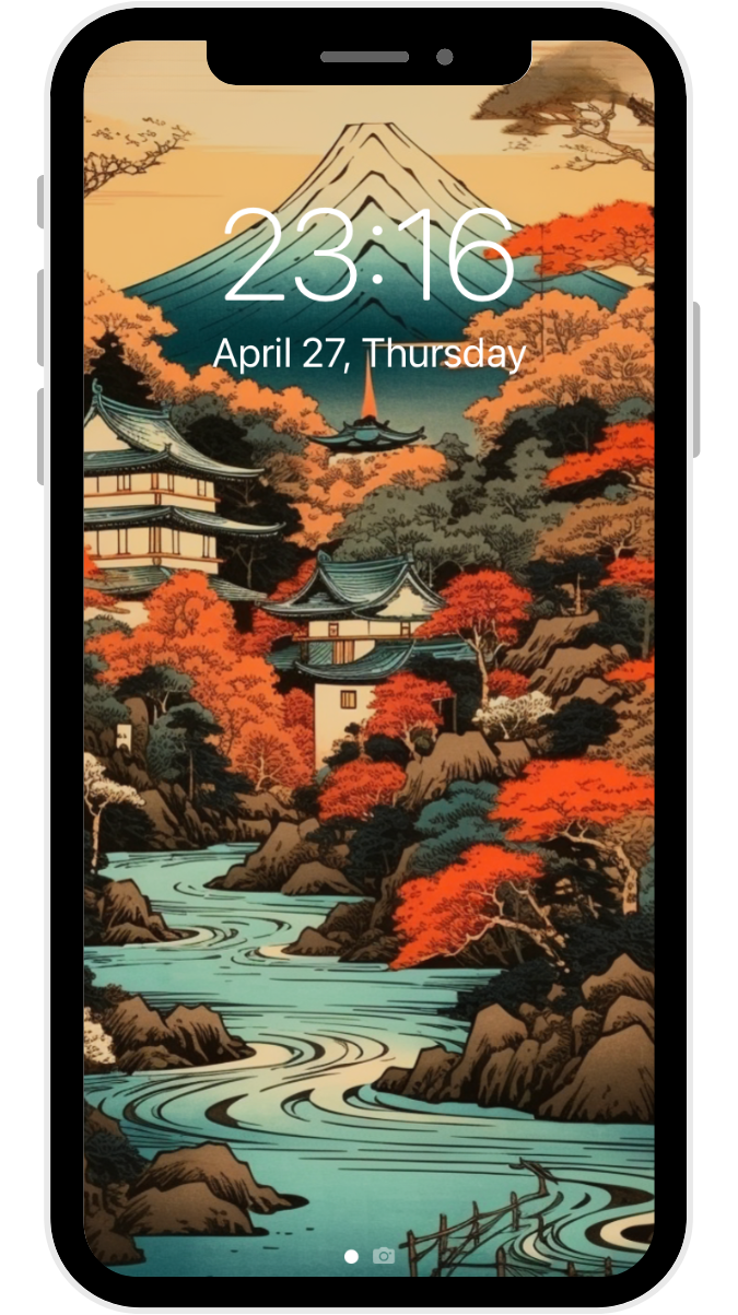 浮世絵・スタイルのスマホ壁紙画像
